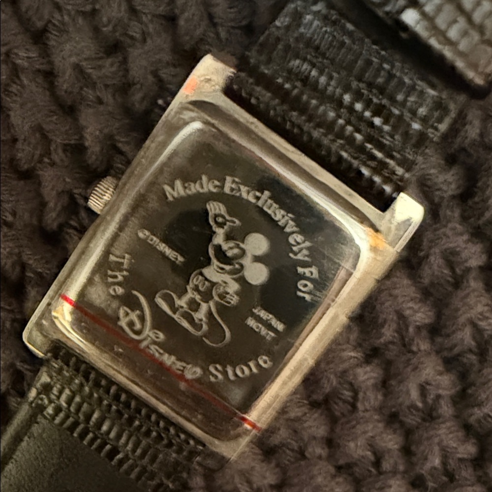 Disney Mickey Mouse Rectangular Watch with Black … - image 2